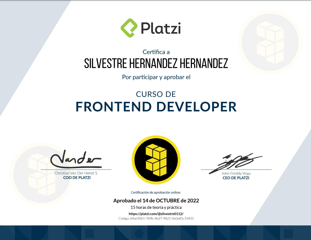 Certificado Frontend